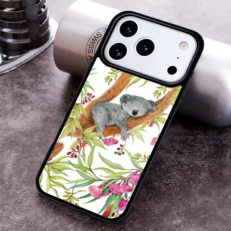 Koala and Eucalyptus Bumper Phone Case for iPhone 17 16 15 Pro Max Air 14 13 12 11 Plus Shockproof Cover