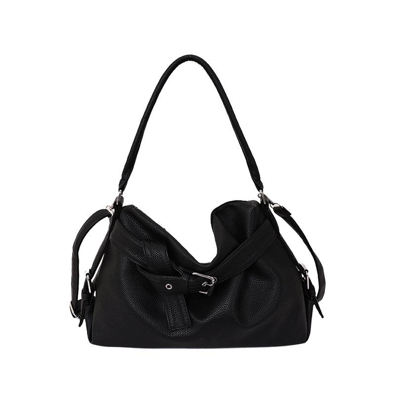 Casual Large-Capacity Simple Spice Girl Shoulder Bag, Locomotive Bag, Fashionable Shoulder Underarm Bag, Commuter Trendy Messenger Bag.