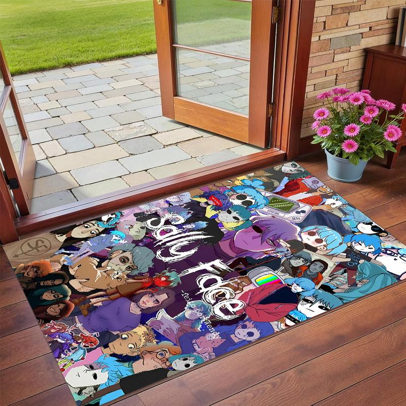 Anti‑Slip Crystal Velvet Floor Rug, Sally Face Design Carpet for Indoor Living Bedroom Home Decoration