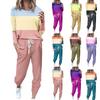 Women's 2-piece Striped Printed Tracksuit Comfortable Crewneck Hoodie Jogger Sweatpants Yoga Workout Tracksuit Set