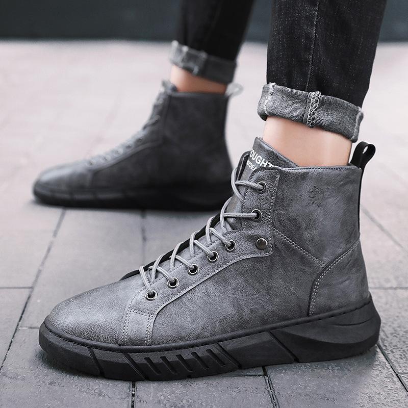Зимние мужские мотоциклетные ботинки на шнуровке, платье, повседневные удобные ботинки «челси», Zapatos, мужская обувь, ботильоны-броги, черные ботинки на платформе