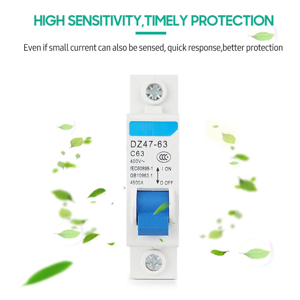 Миниатюрный выключатель остаточного тока, 1 полюс, 400 В, бытовая защита от утечки тока DIN