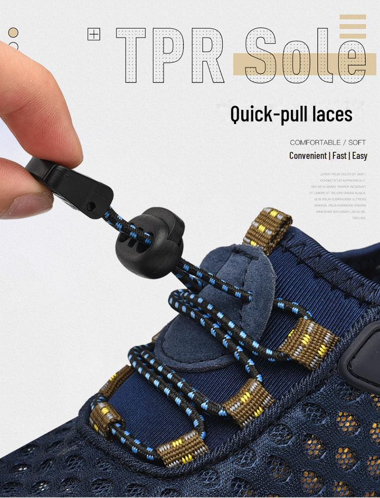 2024 Korean Style Men's Breathable Mesh Hiking & Running Shoes - Fashionable Summer Wading Sneakers