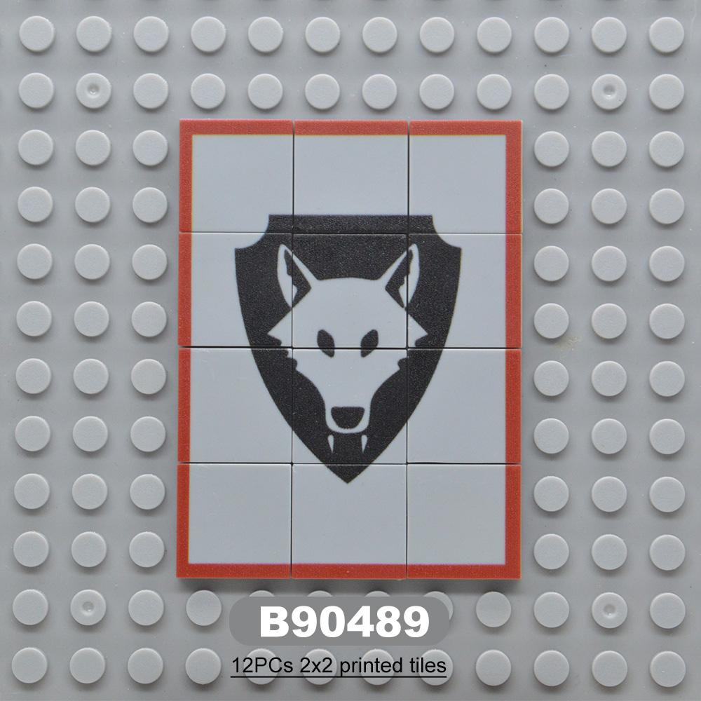 MOC Classic Castle Printed Building Block Toy Kite Shields Flag Mat European Medieval Age Castle Series for Figures