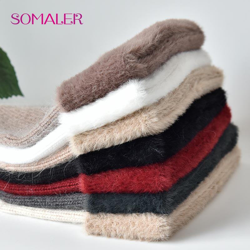 Зимняя вязаная шапка для женщин Премиум-шапка из меха кролика рекс Русская женская повседневная шапка со стразами