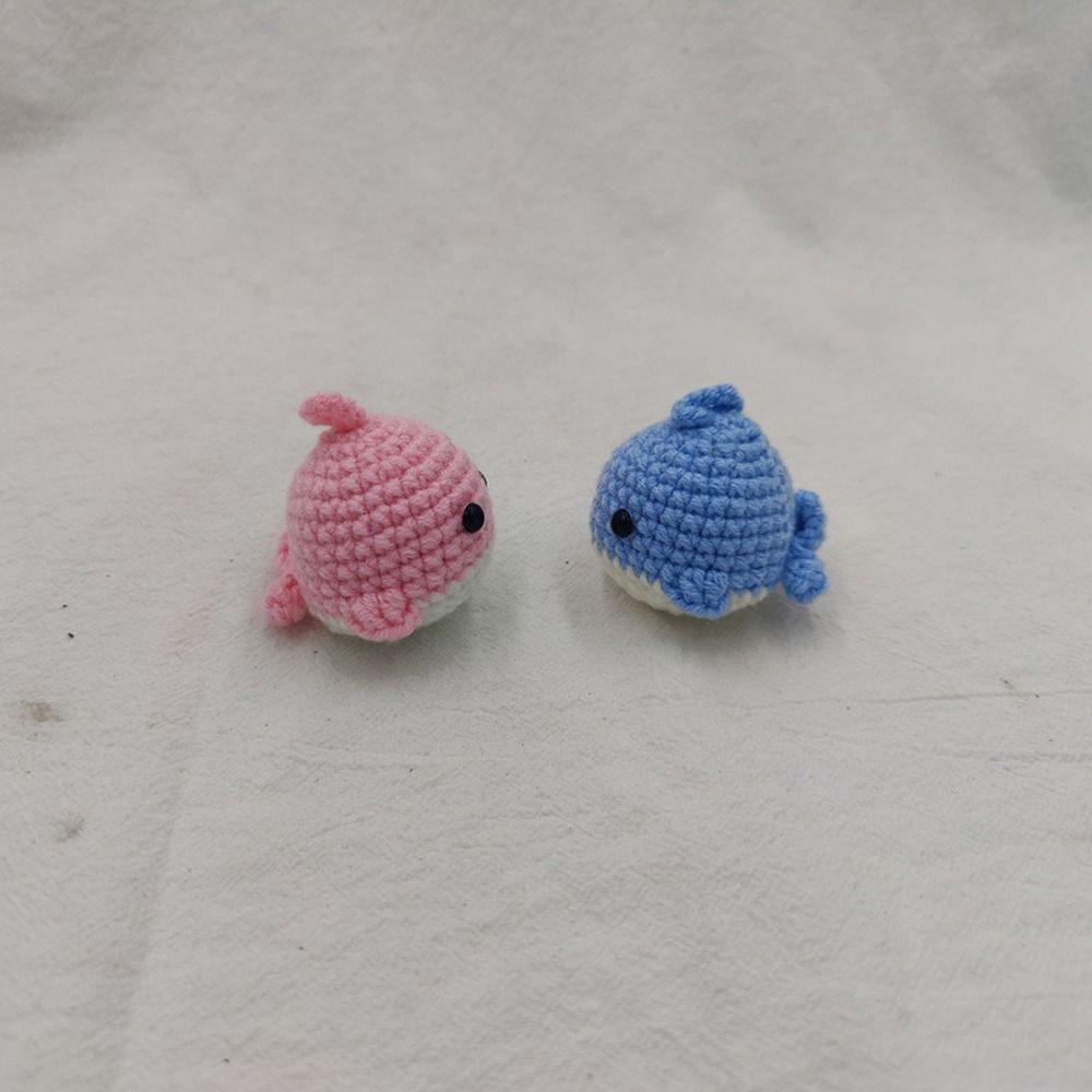 Bag Pendant Little Whale Keychain Wool Making Knitting Keyrings Crocheted  Keychain  Car Key Chain