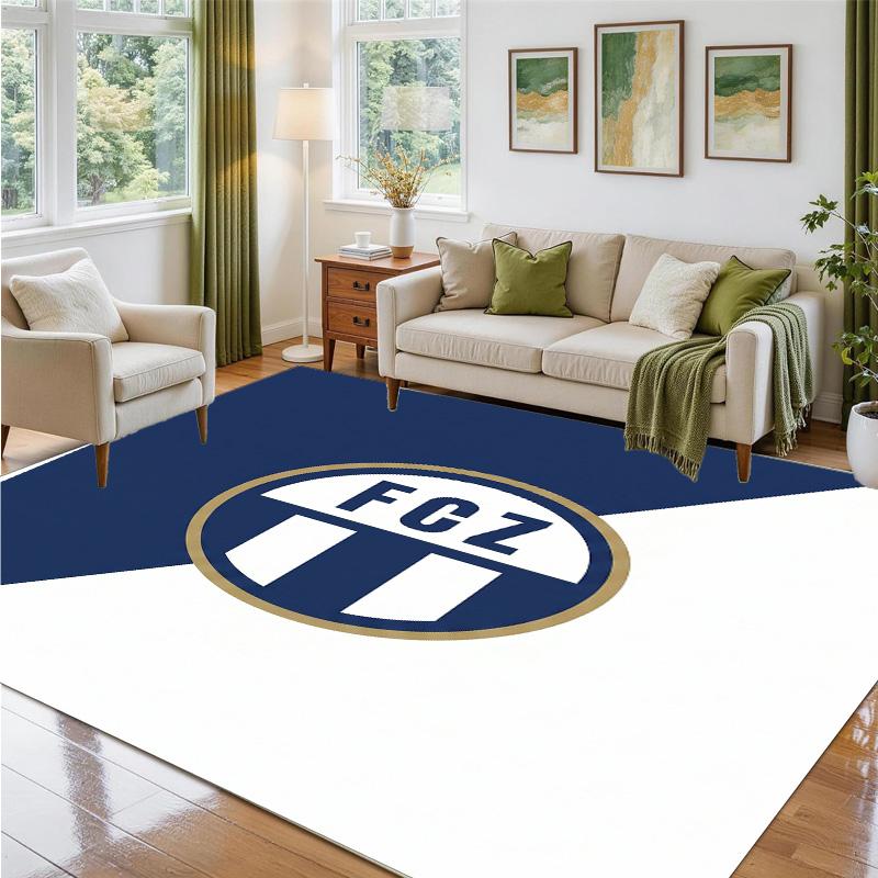 FC Zürich Design Crystal Velvet Rug Soft Decorative Mat for Bedroom Entrance