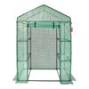 Walk-in Green House, 4.6 x 2.4 x 6.7 ft Greenhouse with Shelves, Set Up in Minutes, High Strength PE Cover with Doors & Windows and Steel Frame,