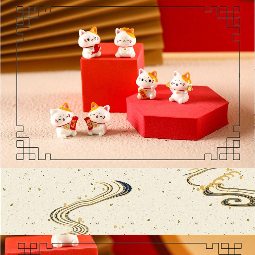 Potted Micro Landscape Resin Miniature Decoration New Lucky Cat  Gardening Ornaments