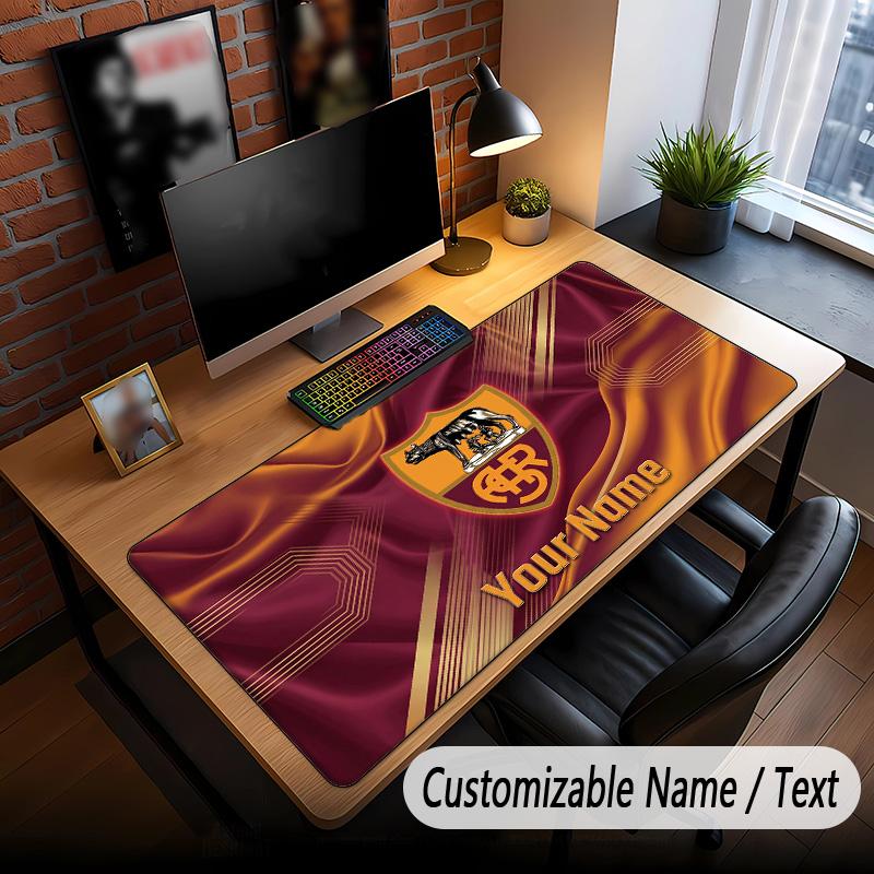 Large Mouse Pad AS Roma FC Print Custom Name Text Desk Mat for Office Gaming