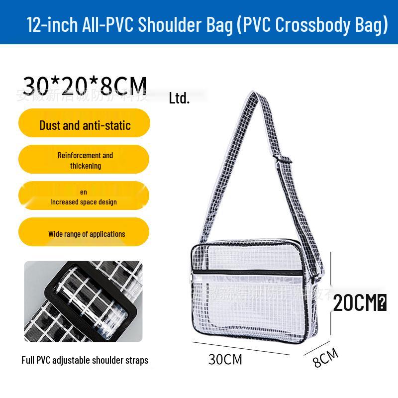 17" Антистатический рюкзак из ПВХ сетки, прозрачный черный - Унисекс, легкий, большой вместимости, пыленепроницаемый