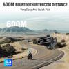 C6 Мотоциклетная Bluetooth-гарнитура 5.3 с экраном и фонариком, 500M Intercom, FM-радио, совместима со всеми шлемами