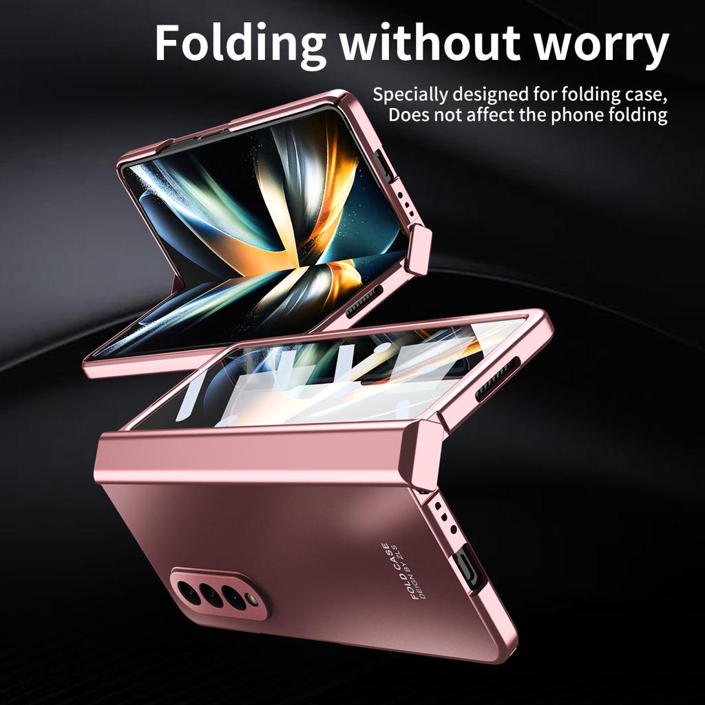 Жесткое покрытие для Samsung Galaxy Z Fold 3 Fold3, чехол, броня, защитная петля, стеклянная пленка, крышка экрана