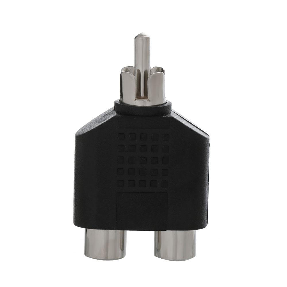 Соединители Черные Видеоаксессуары 3,5 мм на 2 RCA Женский Мужской Y-разветвитель Аудиоадаптер Конвертер