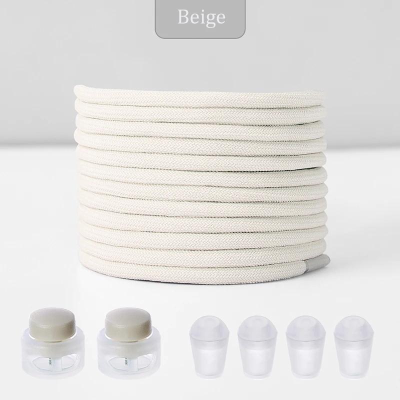 New No Tie Shoeaces Elastic Round Tieless Shoe Laces Sneakers Spring Lock Shoelace Quick Without Ties Shoes Lace for Kids Adult