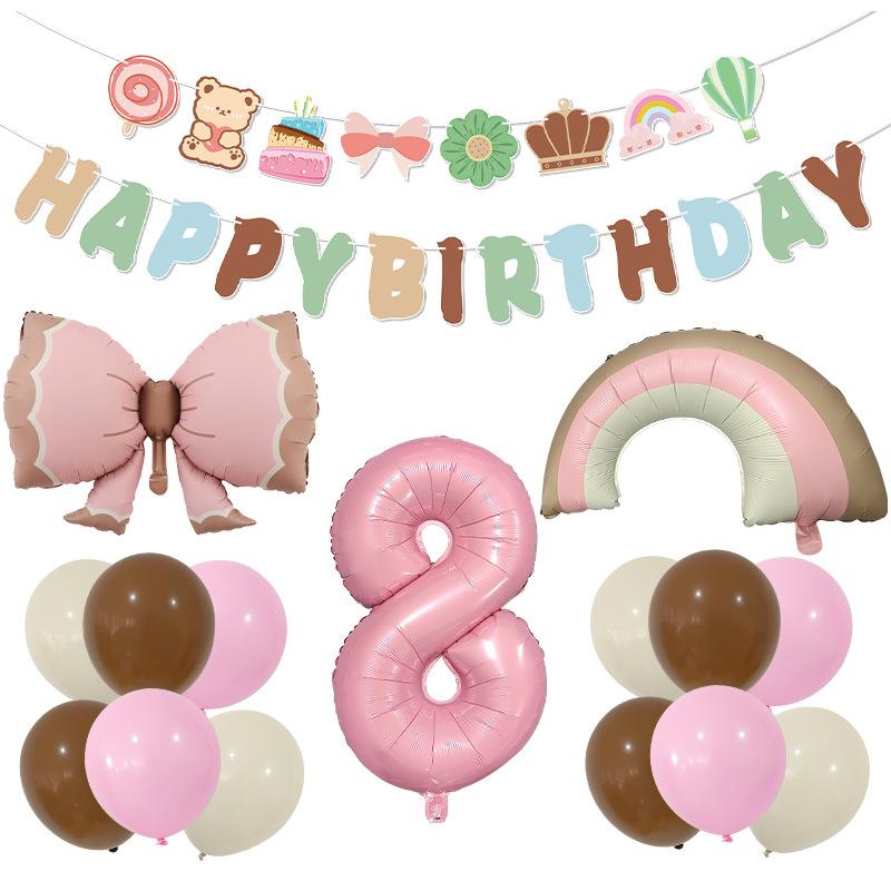 Ветер Матовый Бант Алюминиевая Фольга Воздушный Шар Флаг Композиция Реквизит Украшение для Вечеринки по Случаю Дня Рождения Набор Воздушных Шаров