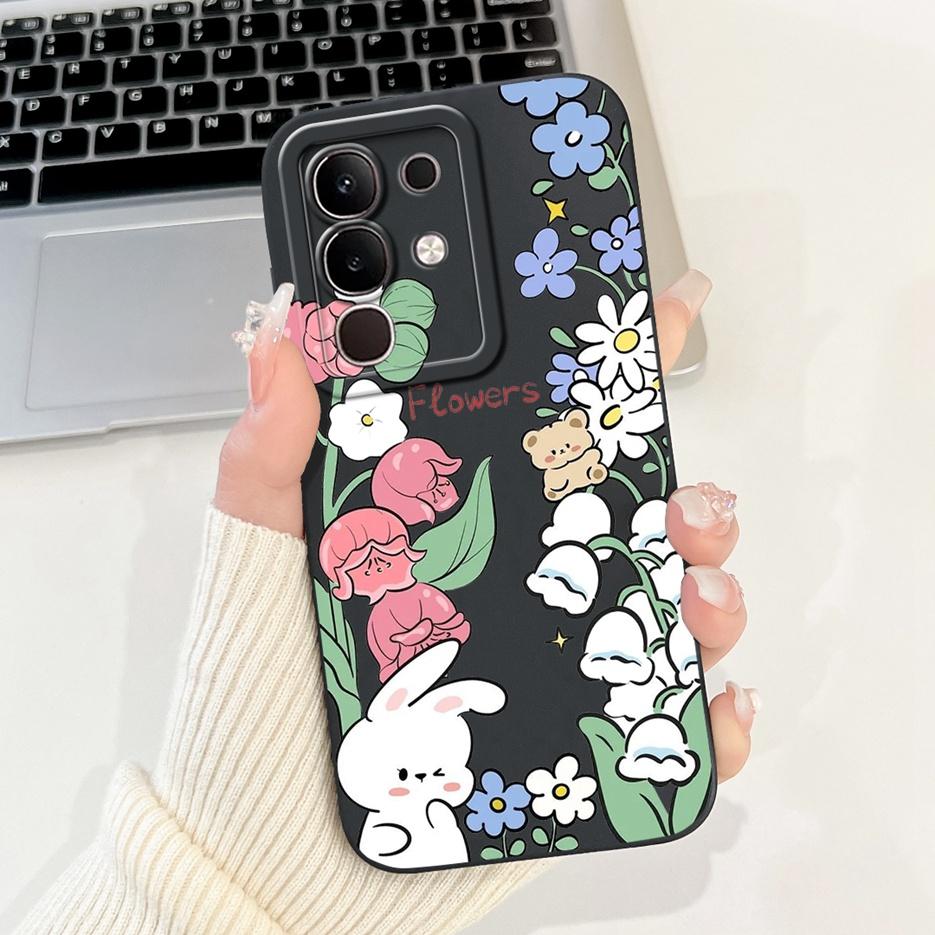 Чехол для Vivo Y29 4G 5G Модный Чехол-Защита с Мультяшным Кроликом Ударопрочный Чехол для Телефона Для Vivo Y29s Y 29 s VivoY29 5G V2420 Мягкий ТПУ Fundas