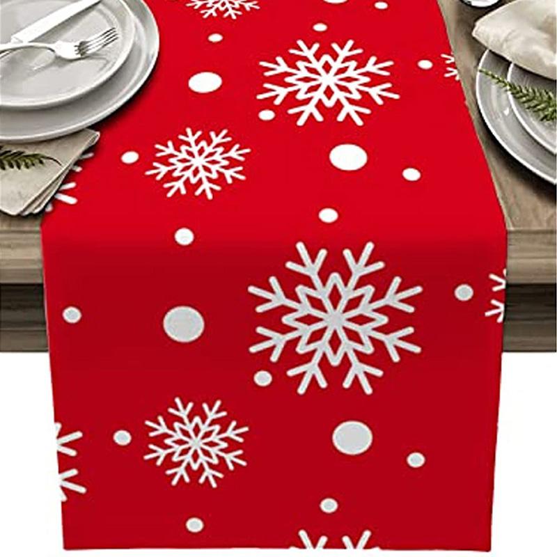 1 шт., Рождественский декор, дорожка для стола, ткань, Рождественский стол, флаг, полиэстер, Новый 2024 год