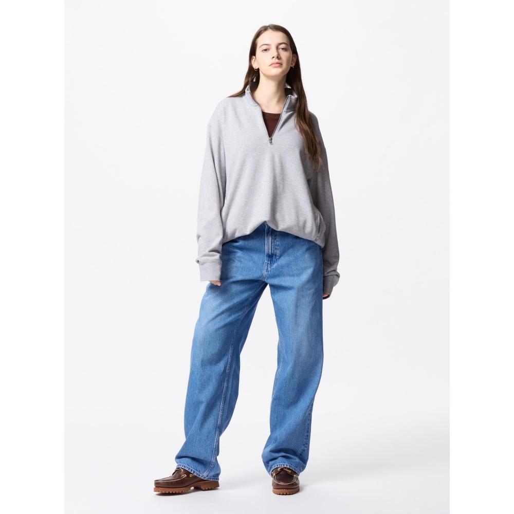 Uniqlo Японская толстовка с застежкой-молнией на половину длины