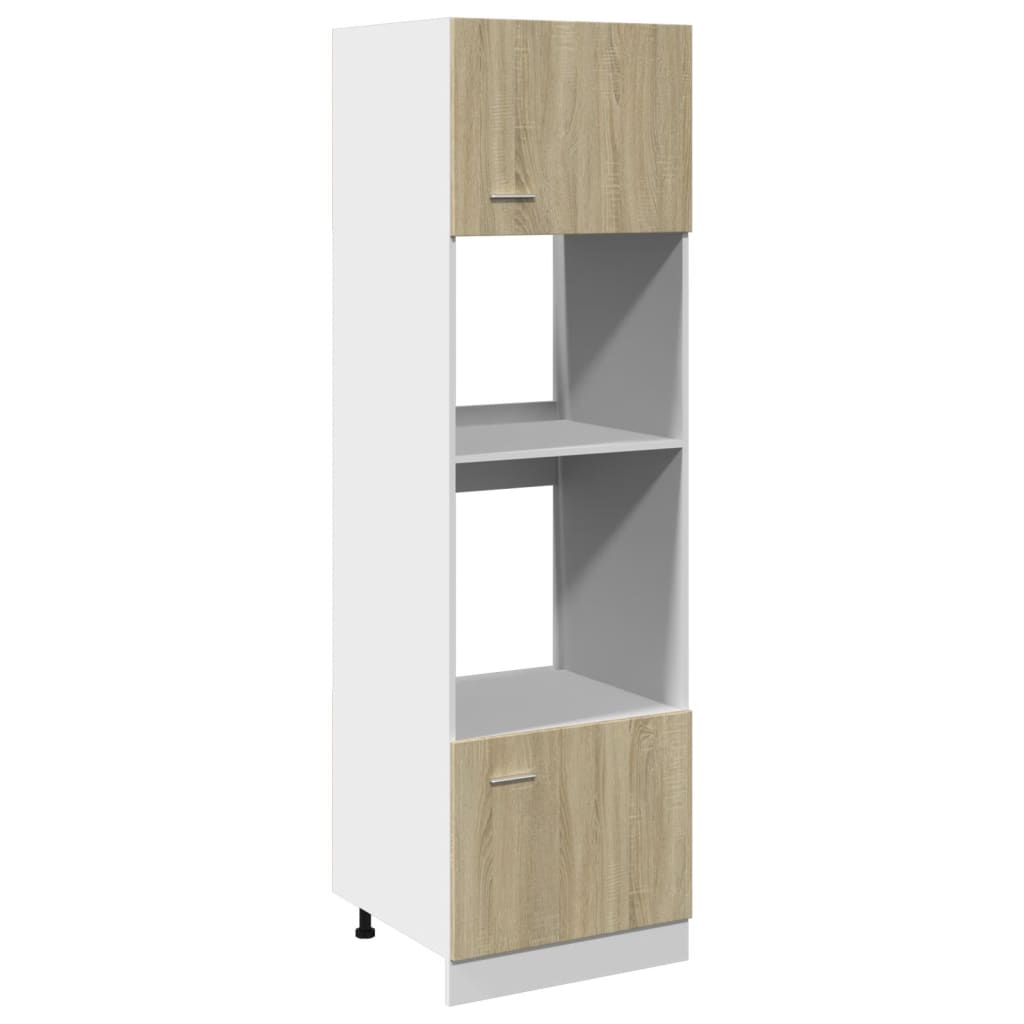 Microwave Built in Cabinet Lyon Sonoma Oak Finish 60 x 57 x 207 cm Particleboard