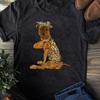I Love Mom Tattoo Funny Brindle Dog With Bandana T-Shirt - Gift for Dog Lovers - Funny Dog - Brindle Lovers - Dog Mom Shirt
