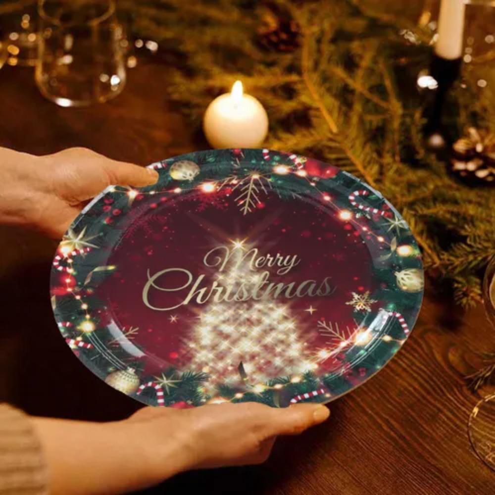 Бумажные принадлежности для рождественской вечеринки, 16 порций, тарелка, салфетки, скатерть, рождественская вечеринка