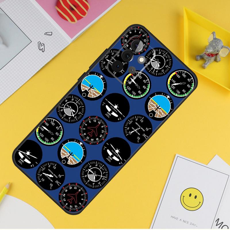 Flight Instruments Case For Samsung Galaxy A53 A33 A23 A13 A06 A56 A16 A36 A55 A35 A17 A54 A34 A14 A52 A32 A15