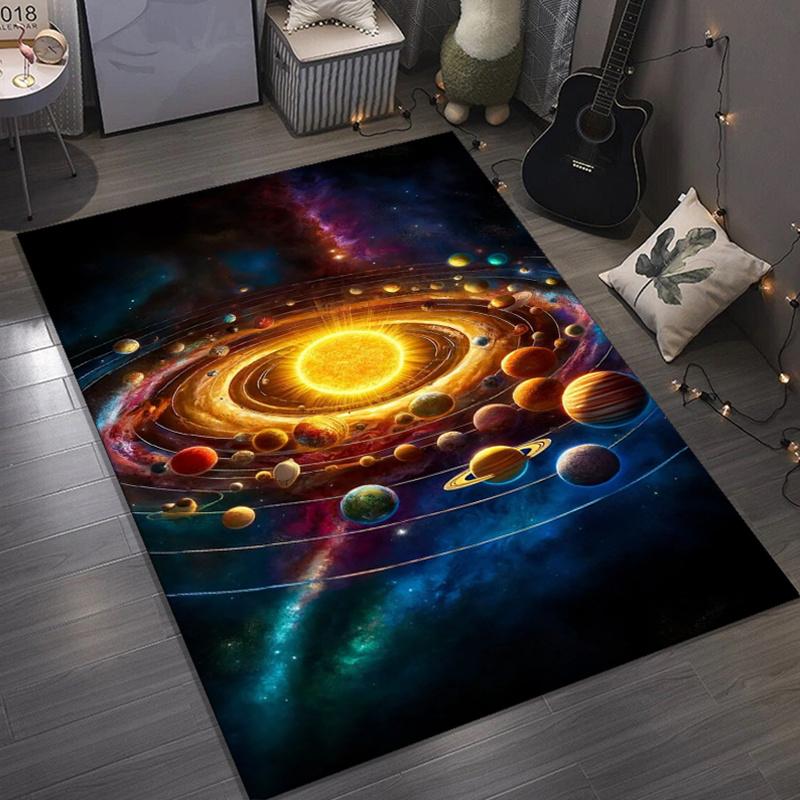 Ковер «Галактическая Солнечная система» для любителей космоса Привнесите Вселенную в свой дом Космический декор для гостиной Противоскользящий ковер