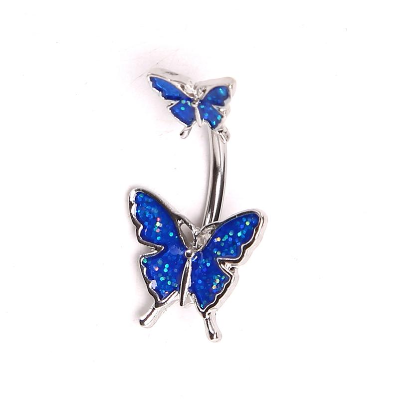 1Pcs 316L Surgical Steel Navel Belly Button Rings Butterfly Barbell Navel Ring
