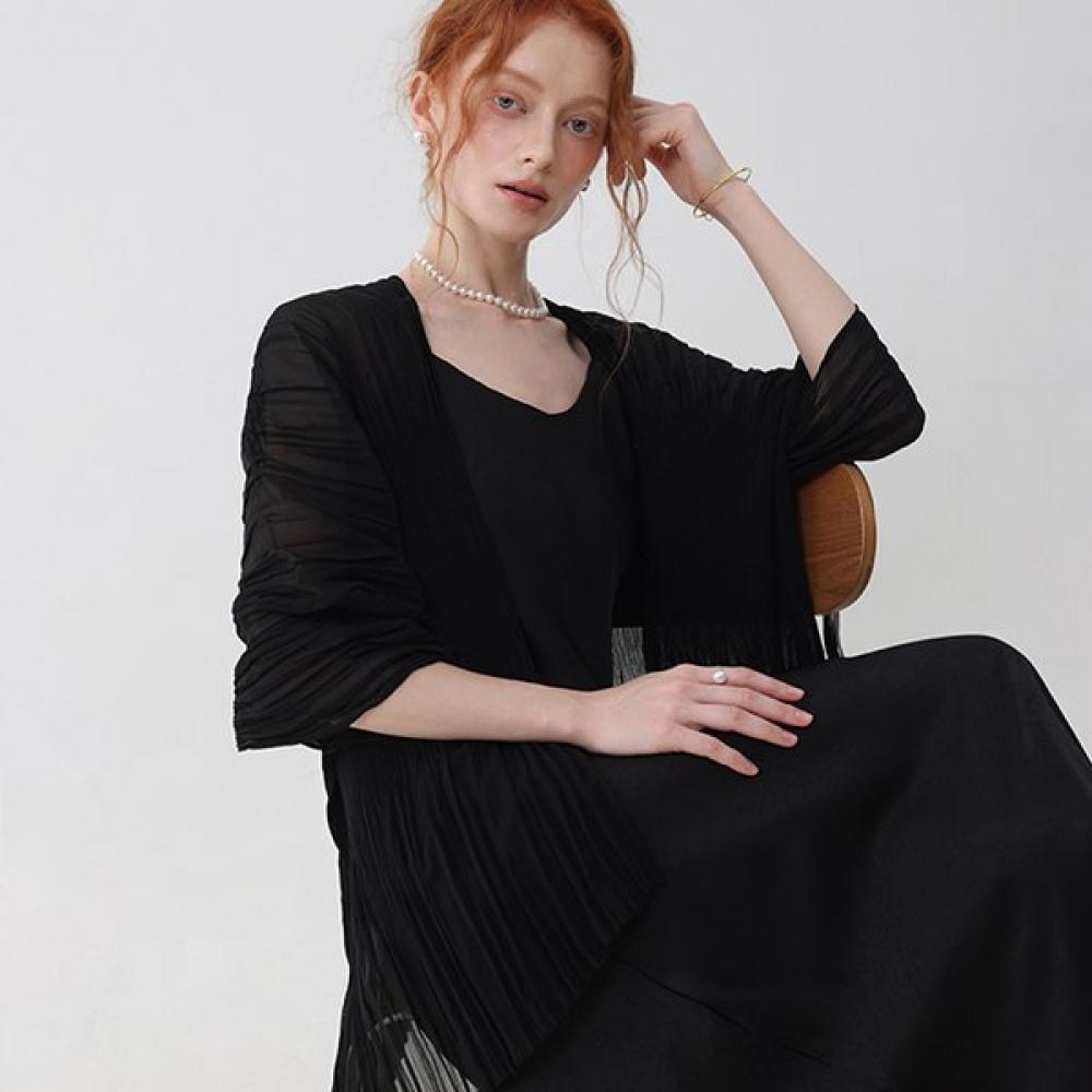 Abang Pleats Puff Cardigan