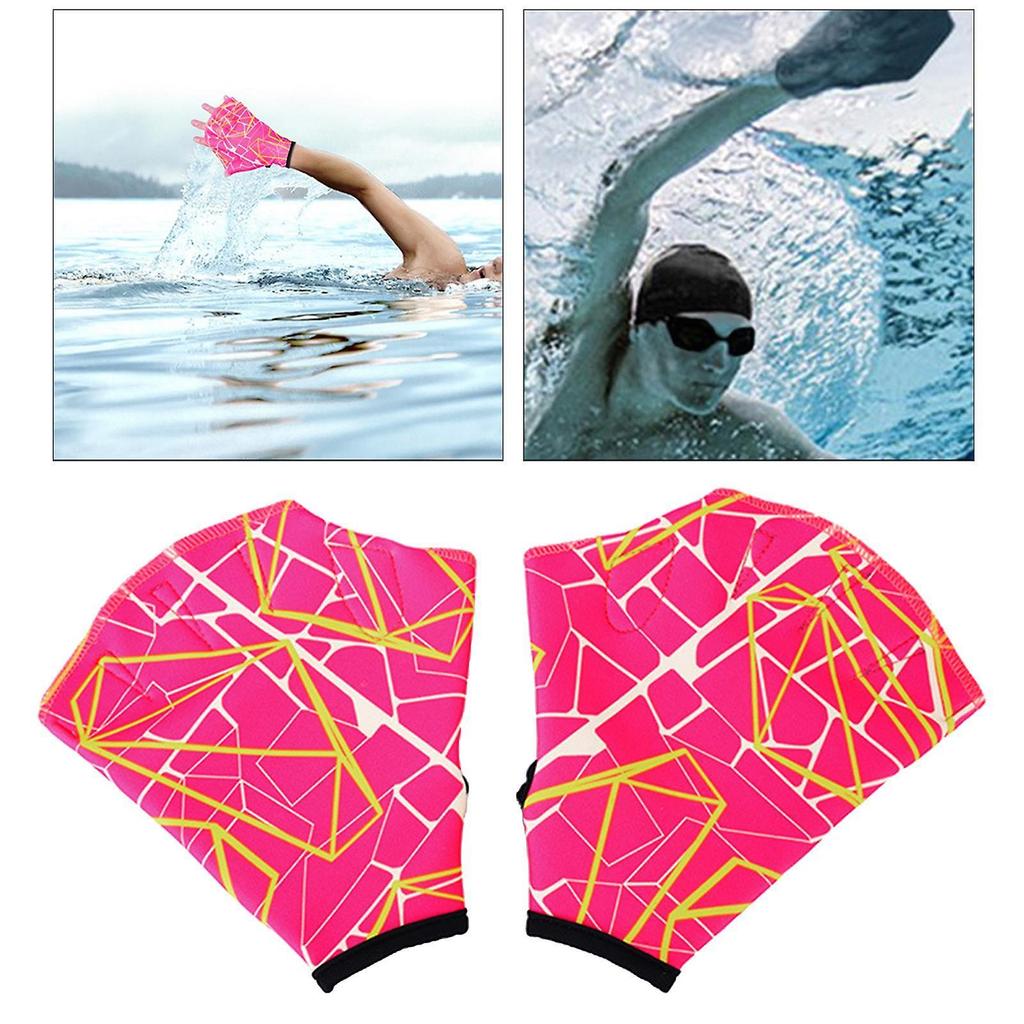 Frog Type Girdles Swimming Hand Swim Paddle Flippers Palm rose red L