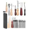 33Pcs Leather Craft Tools Set DIY Leather Carving Stamping Punch Working Accessories
