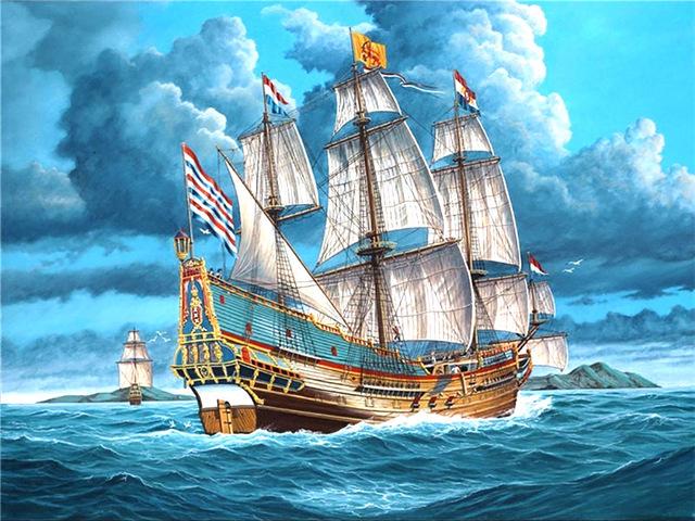 5D DIY Алмазная картина Корабль Пейзаж Комплект Полная Дрель Квадратная Вышивка Мозаика Искусство Картина Стразы Украшение Дома Подарок