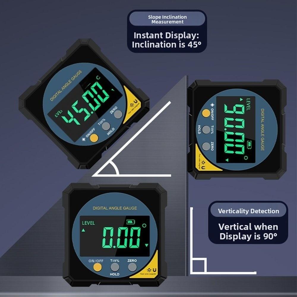Magnet Tilt Digital Protractor Rechargeable Level Angle Goniometer Electronic Level Laser