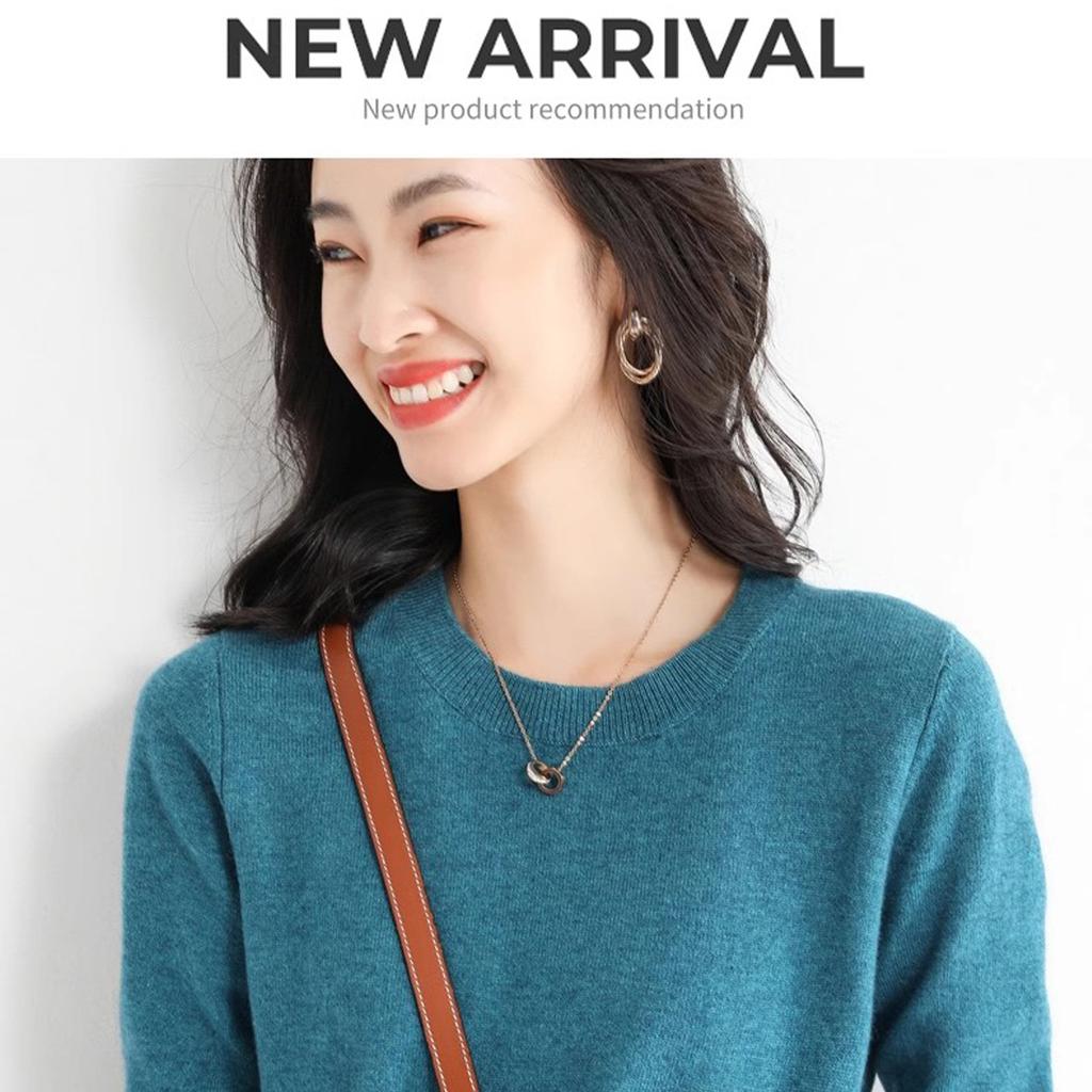 Зимний свитер с круглым вырезом для женщин, теплые топы, модные осенние свитера, женские свитера с длинными рукавами, однотонные нижние рубашки, тонкий женский трикотаж