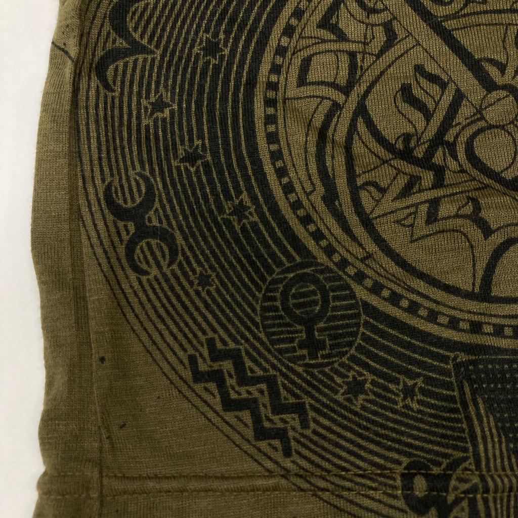 Jean Paul GAULTIER HOMME Khaki 80's Olive Tattoo Print Cut and Sew Jean Paul Gaultier Homme tops 9 khakiUsed