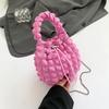 New Folded Bucket Bag Street Fashion Canvas Shoulder Bag Soft Texture Large Capacity Commuter Casual Puff Cloud Bag
