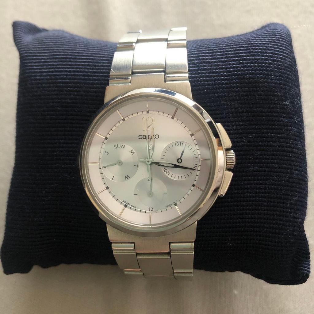 Подержанные серебряные часы SEIKO с хронографом