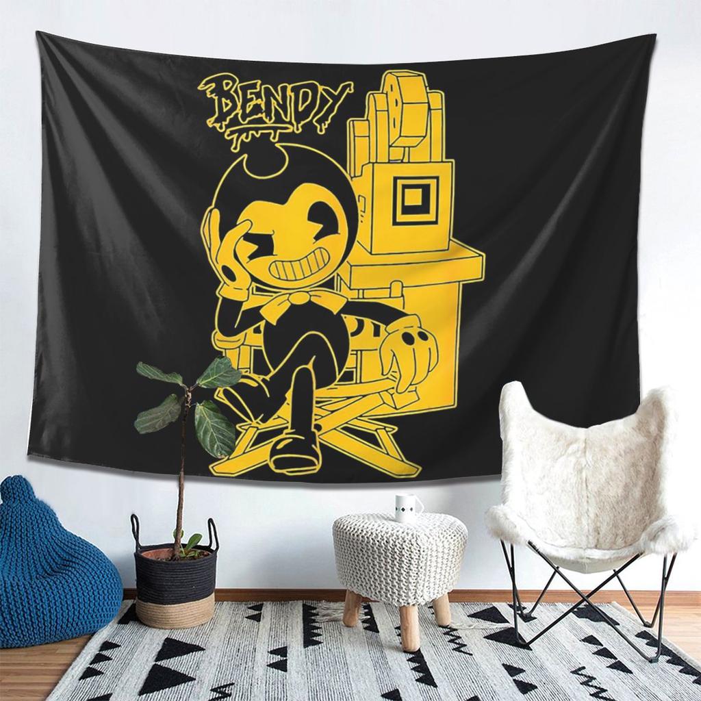 BendyInkMachine Tapestry Decor Art Aesthetic Tapestries for Living Room Bedroom Home Wall Cloth Wall Hanging
