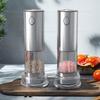 Электрический набор для соли и перца, USB-перезаряжаемый, кухонная бытовая техника, нержавеющая сталь, автоматическая мельница для перца