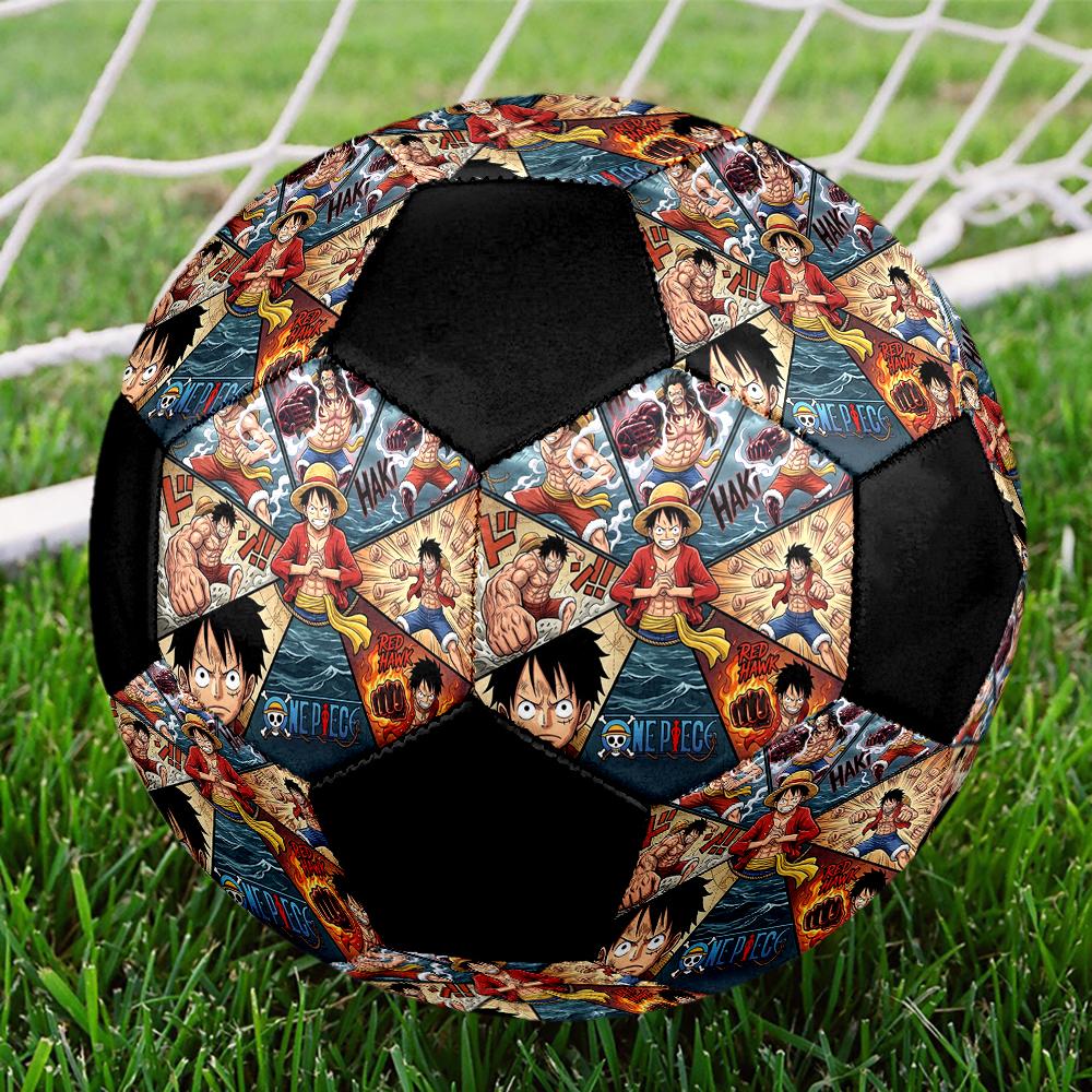 1pc One Piece Football Soccer Ball Size 5 Indoor Soccer Ball Fashion Colorful Backyard Game -Great For Sports Fans Gift HE72