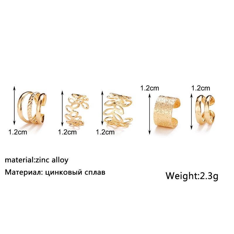 Women Ear Cuff Set Punk Personality Clip Earrings Gold Non-Piercing Ear Clips Fake Cartilage Earrings