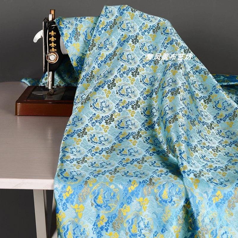 100 см жаккардовый гобелен атласная ткань шелк Helu Tongchun гладкая текстура подвеска парча династии Сун чонсам ханьфу