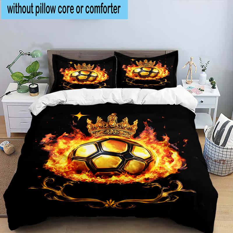 3PCS Basketball Crown Fire Sport 3pcs Bedding,Including 3PCS Duvet Cover And 2pcs Pillowcases Perfect for Christmas,Ideal for Bedroom, Dormitory