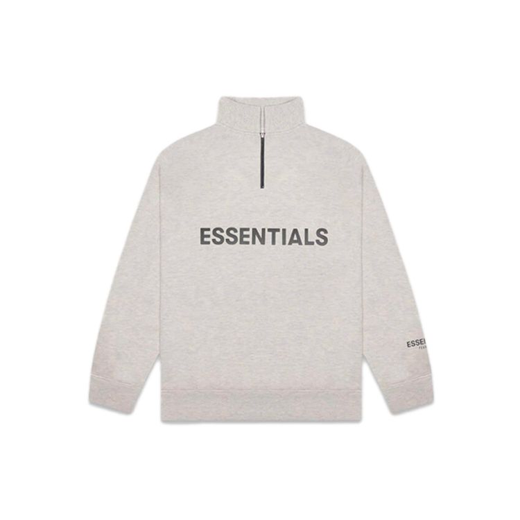 Fear of God Essentials Half-Zip Fleece Pullover Winter Unisex Tops Heather-Oat 0192250500229260