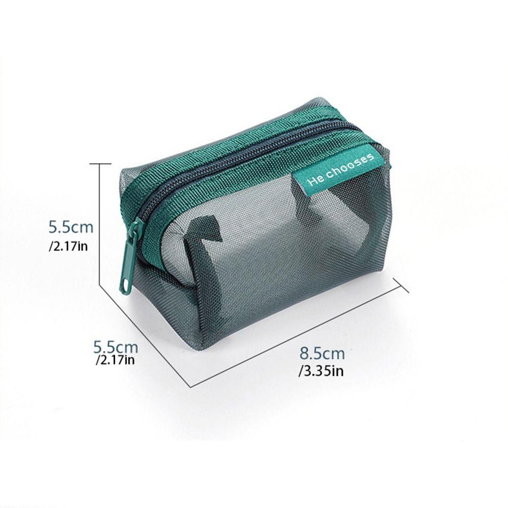 Zipper Mesh Makeup Bag Retro Color Toiletry Storage Bag Fashion Transparent Cosmetic Bag  Outdoor