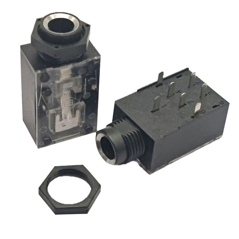 3 Cores Two Channel 6.35mm Microphones Connectors With 7Pin Design For High Fidelitys Signal Transmission