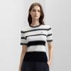 Fila DNA Французский шик Минималистичный полосатый вязаный свитер Женские топы Черный F11W431413FBK