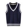 Boys Girls V Neck Sweater Vest Kids Unisex School Casual Sleeveless Waistcoat