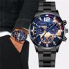 Fashion Mens Stainless Steel Watches Luxury Quartz Wristwatch Calendar Luminous Clock Men Business Casual Watch
